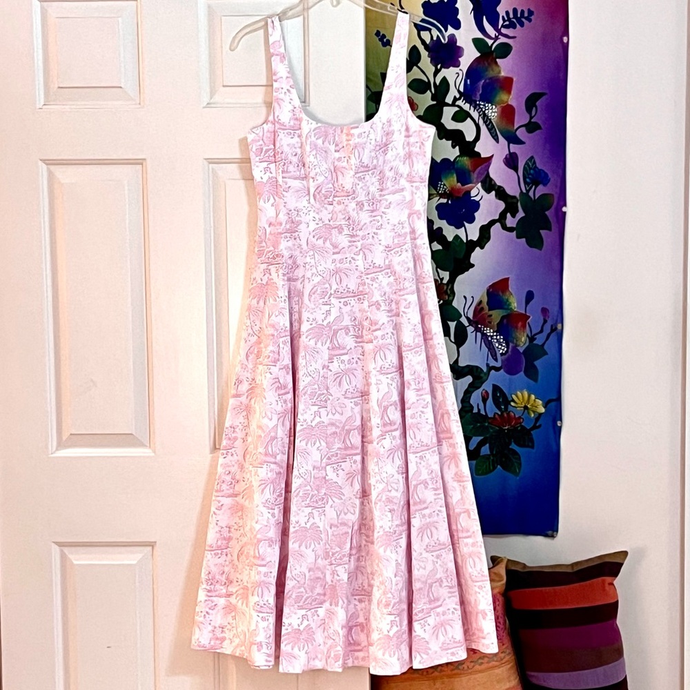 🌺🎉2XHP🎉🌺 NWT Staud Wells Midi Dress Cherry Blossom Toile - Picture 12 of 16
